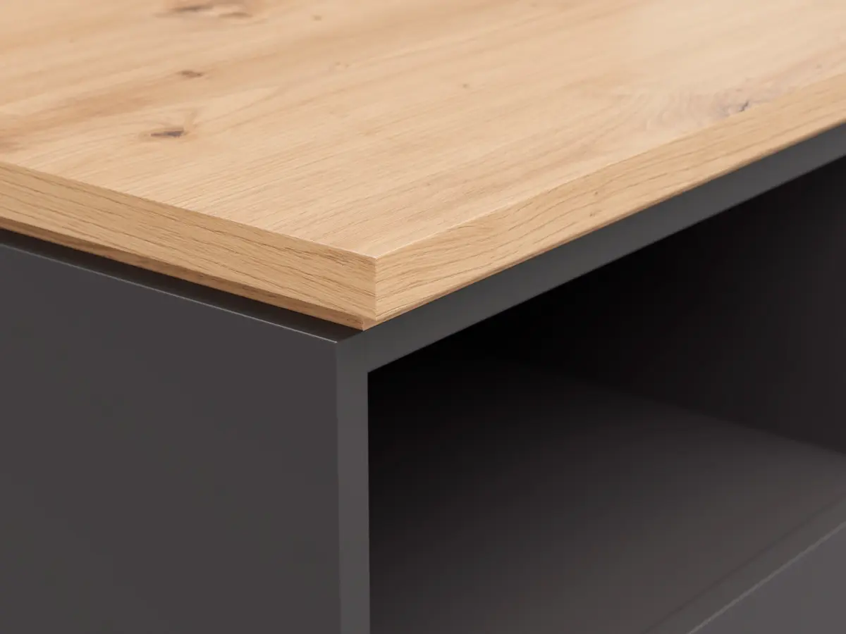 Mesita de noche Yamael 45 cm con cajones grafito