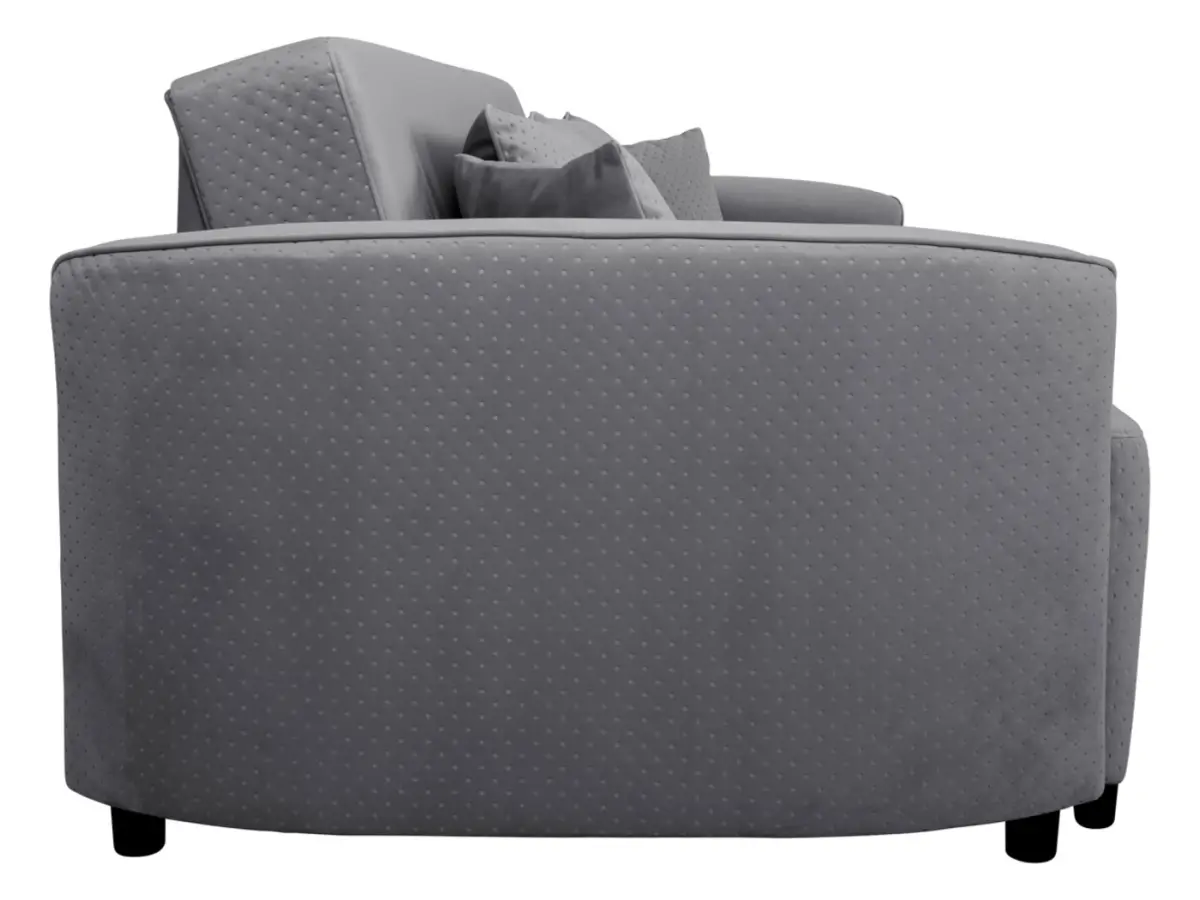 Sofá cama de tres plazas Akaro plegable con contenedor, terciopelo gris