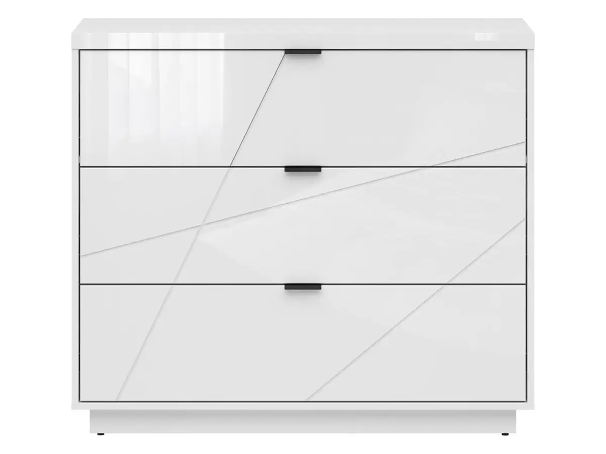 Cómoda Forn 106 cm con 3 cajones blanco brillo