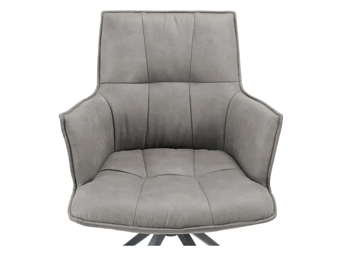 Silla tapizada Osaka giratoria ecopiel gris