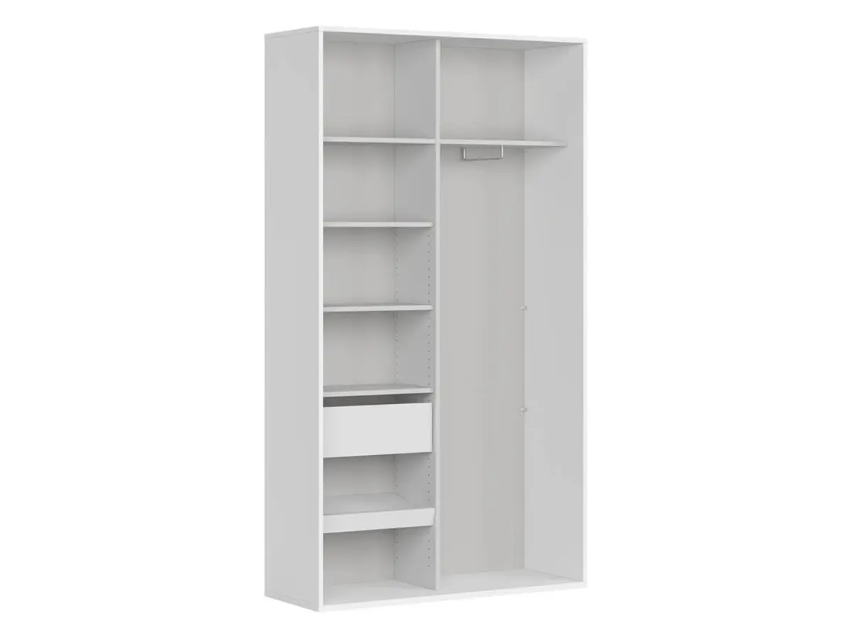 Armario de puertas correderas Flex 120 cm con espejo blanco brillo