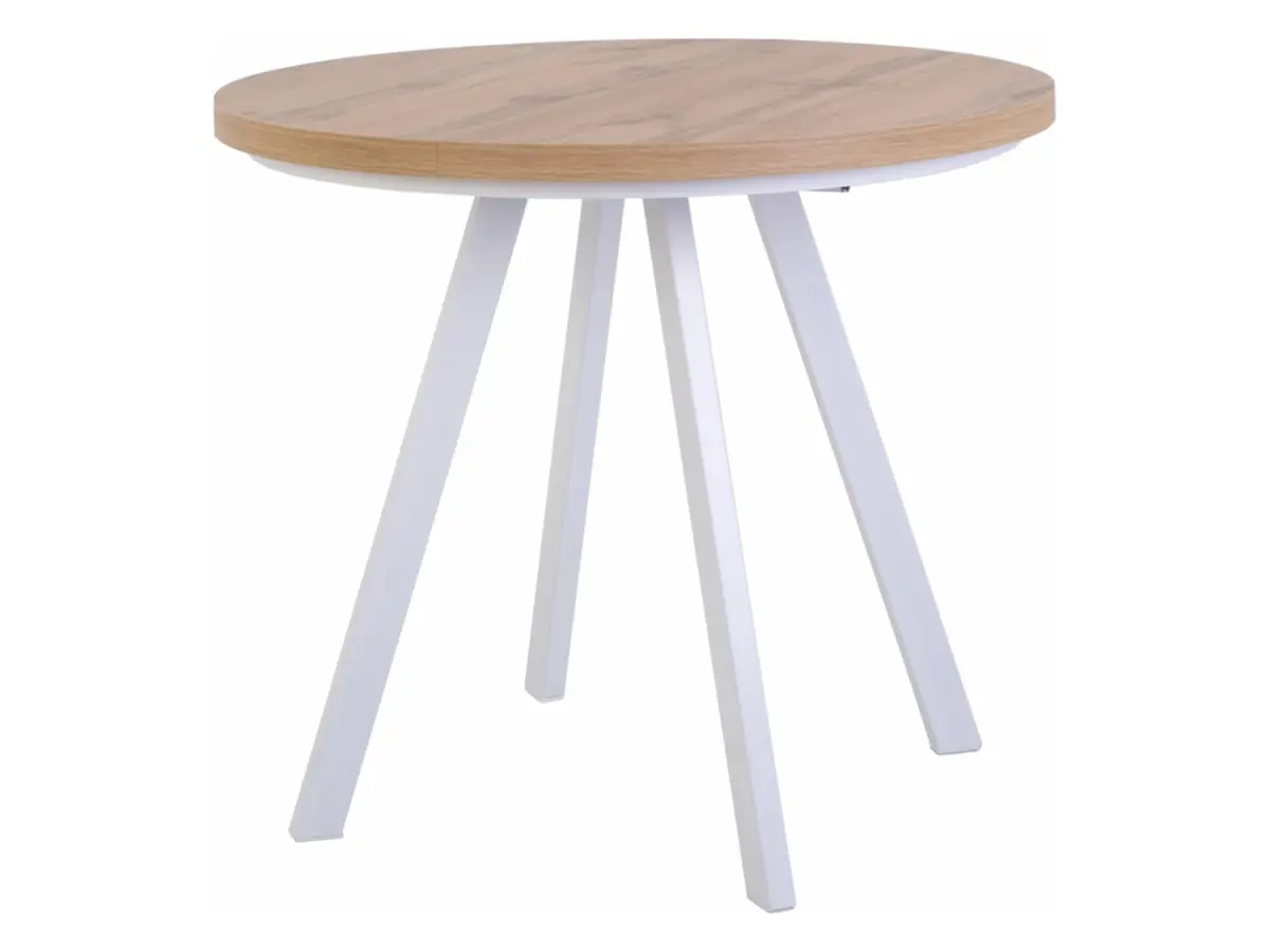 Mesa extensible Pares roble wotan/blanco 90-180x90