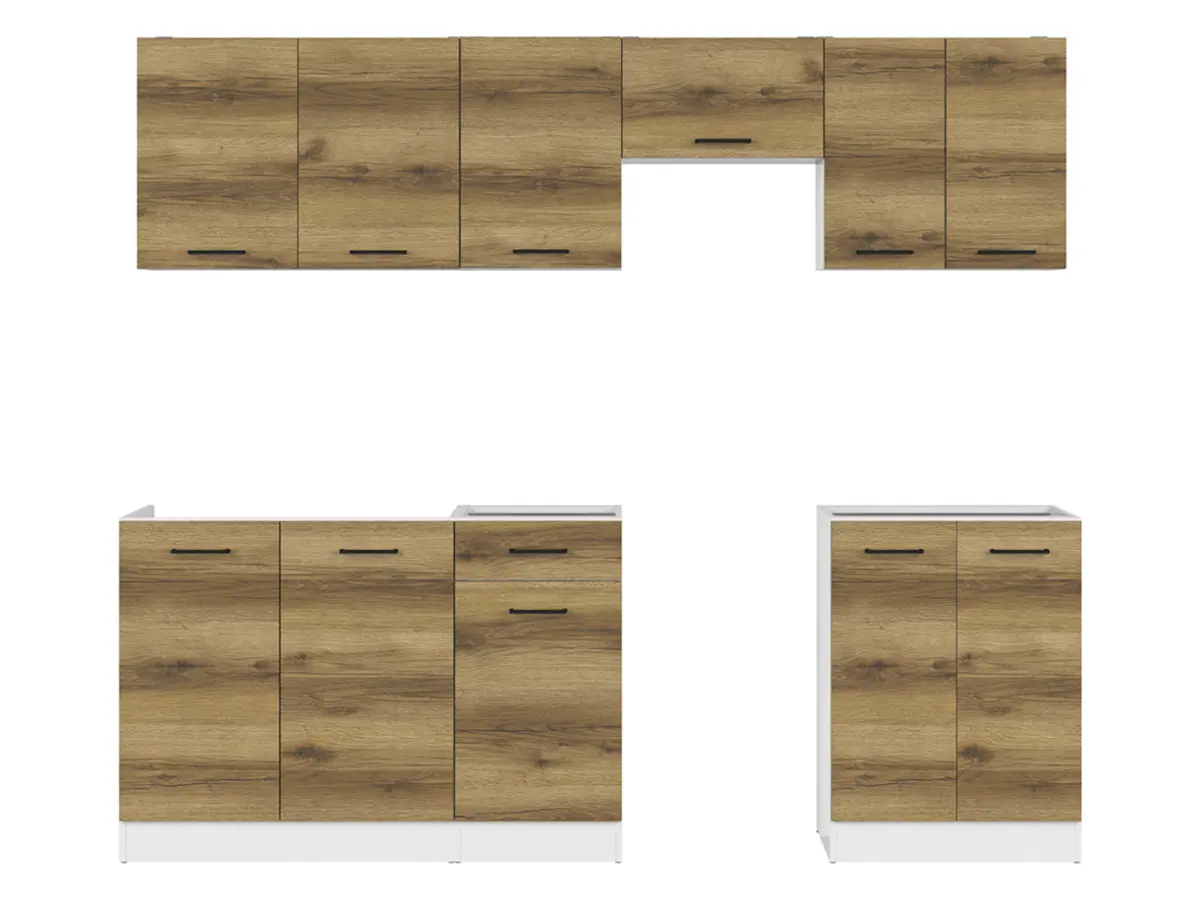 Conjunto de cocina Junona Line 230 cm roble delano claro sin encimera