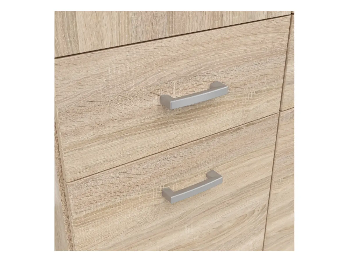 Armario de tres puertas Brando-3 136 cm con espejo y cajones roble sonoma