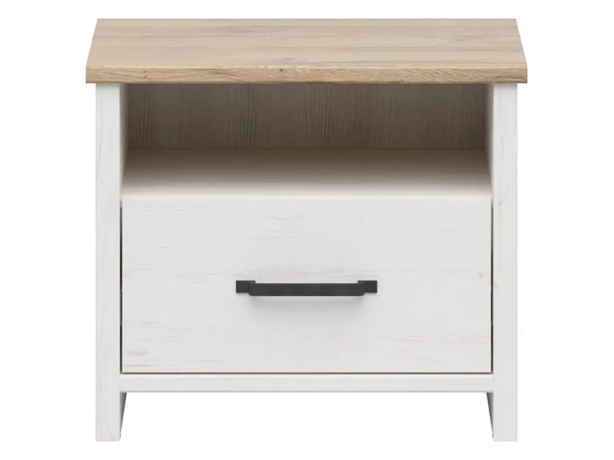 Mesita de noche Loksa 55 cm con cajón pino andersen blanco