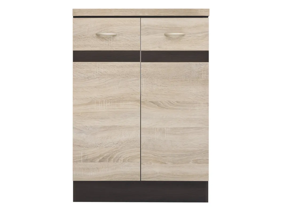 Armario de cocina inferior Junona Line 60 cm de dos puertas roble sonoma con encimera