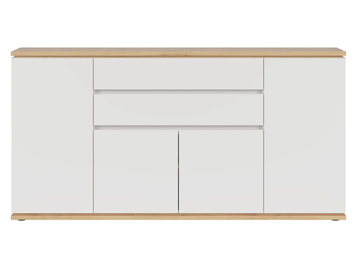 Cómoda Yamael 184 cm con 4 puertas y 2 cajones blanca