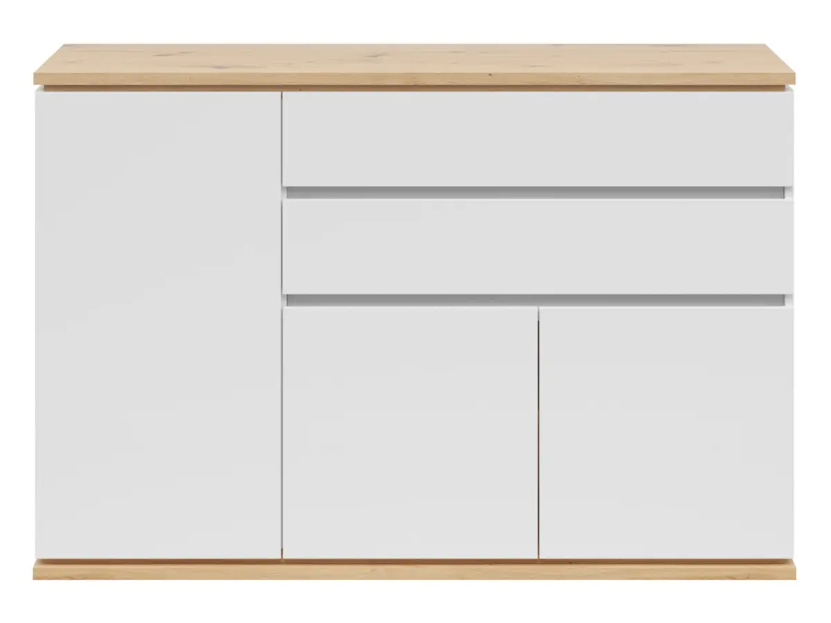 Cómoda Yamael 139 cm con 3 puertas y 2 cajones blanca