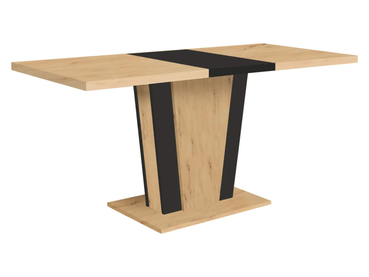 Mesa extensible Zalder 120/160x68 roble artisan/negro