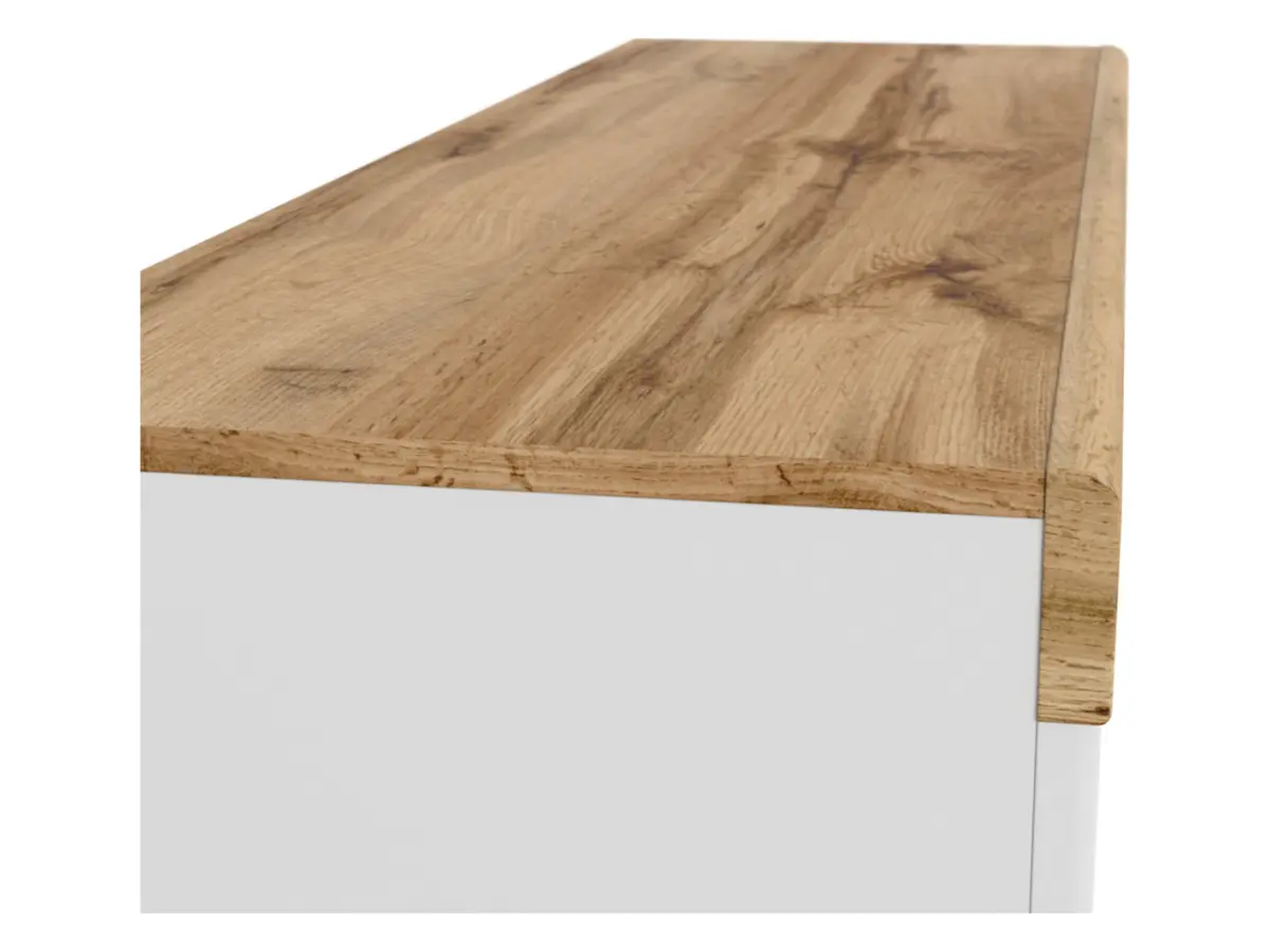 Tocador Holten 106 cm con cajón y estante blanco brillo