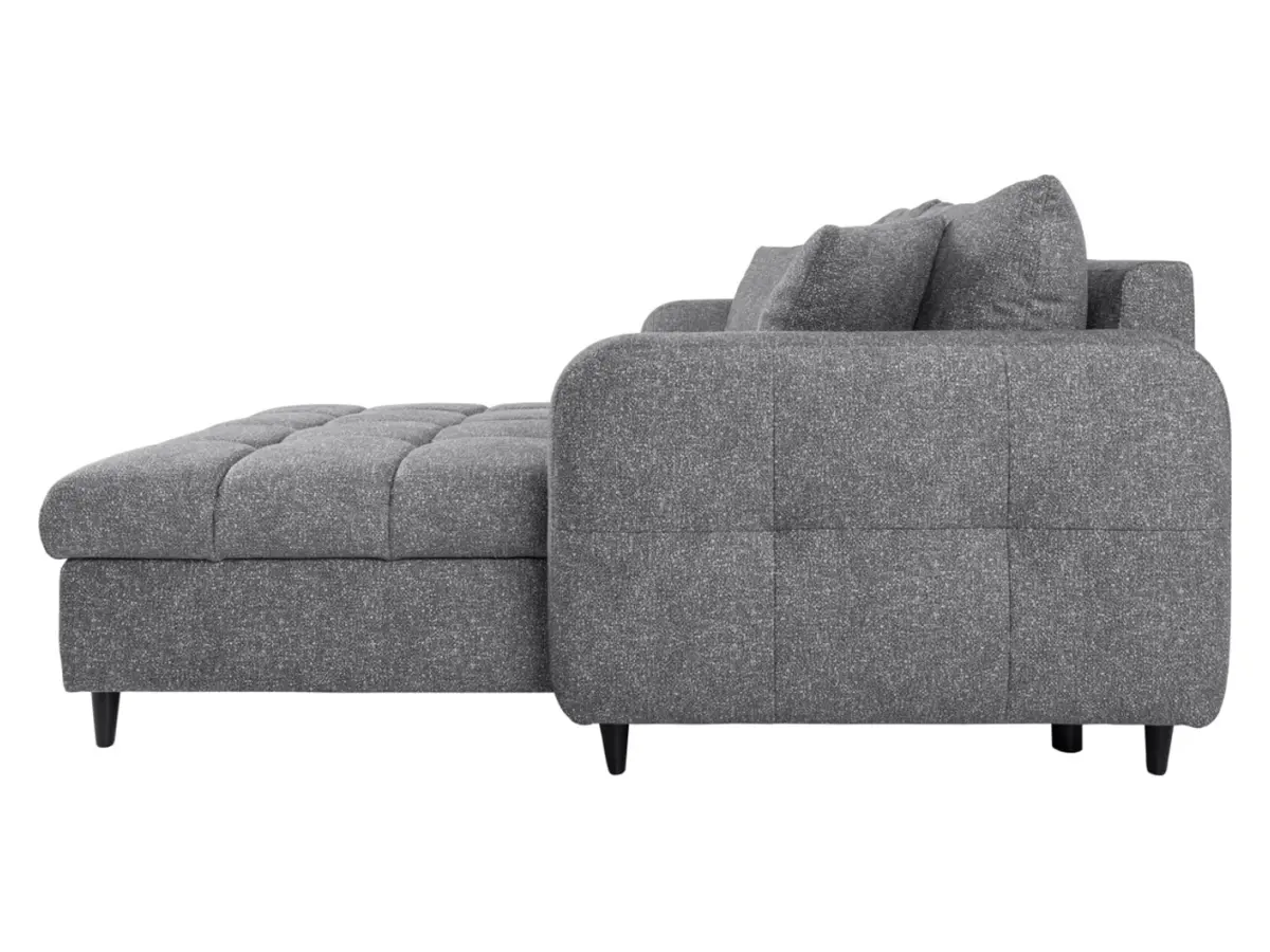 Sofá rinconera universal Twist New desplegable con arcón gris