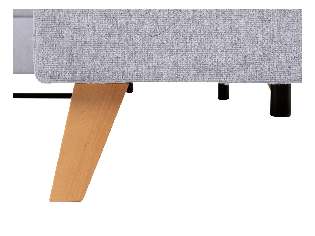 Sofá rinconera derecho Lars con función cama y arcón gris