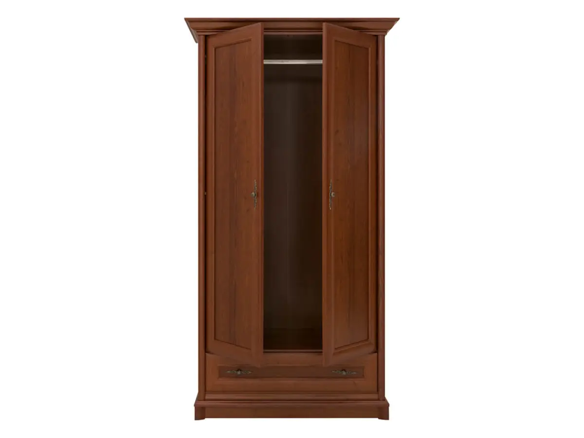 Armario de dos puertas Kent 110 cm con cajón castaño