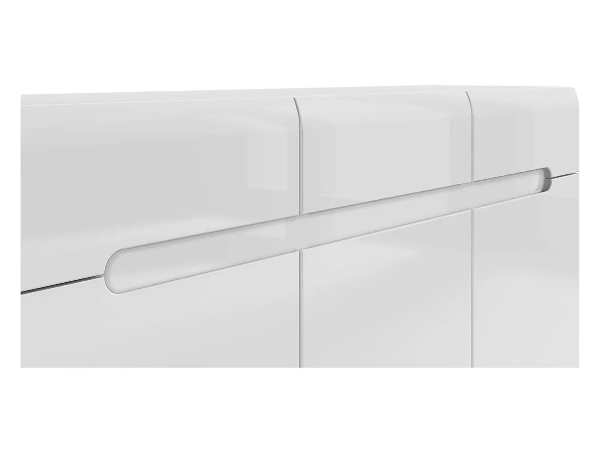 Cómoda Azteca Trio 150 cm con 3 puertas y 3 cajones blanco brillo