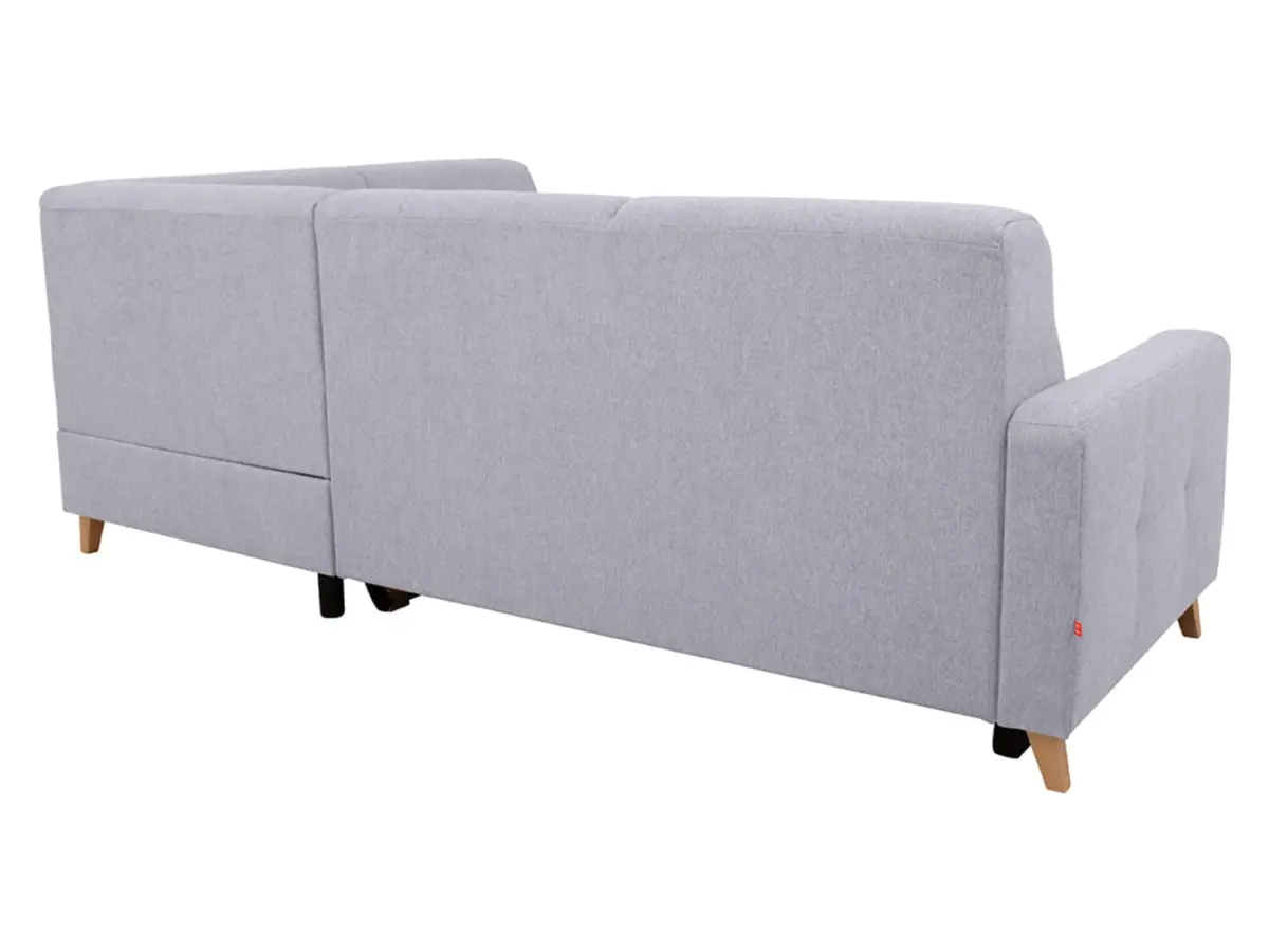 Sofá rinconera derecho Lars con función cama y arcón gris