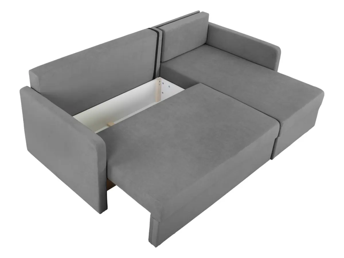 Кутовий диван універсальний Imros розкладний з нішою сірий