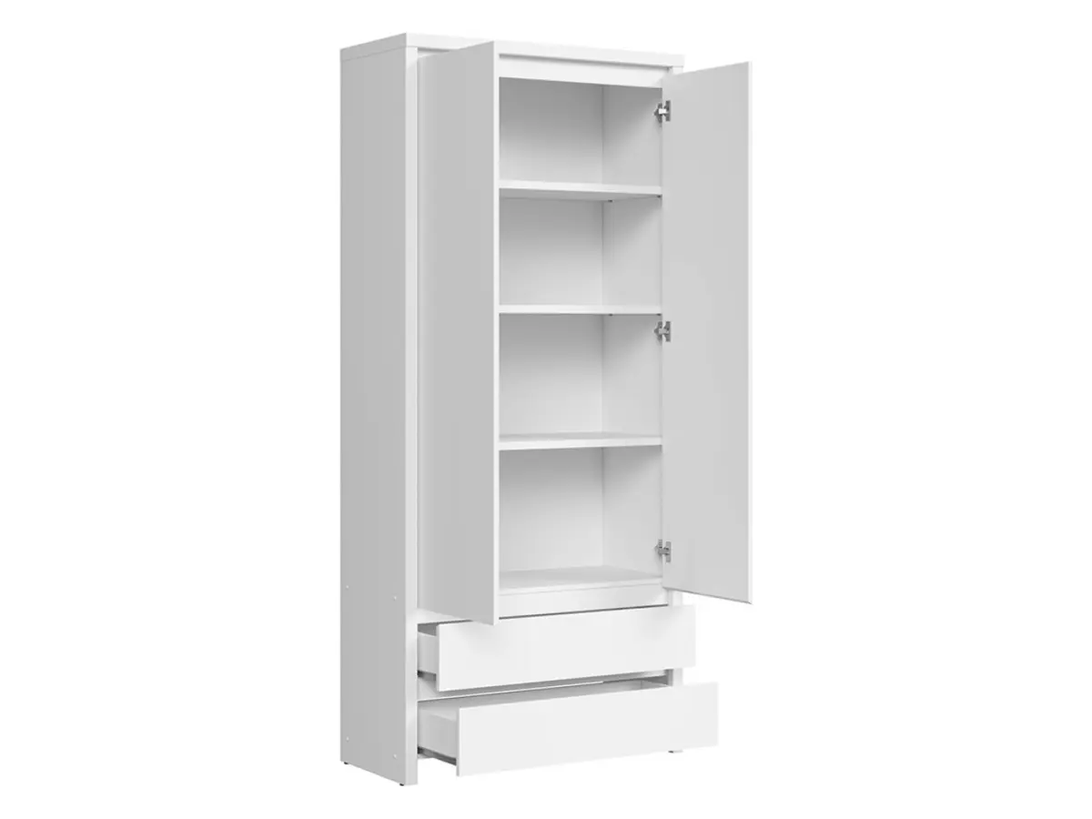 Estantería Kaspian 90 cm con 2 puertas y 2 cajones blanca