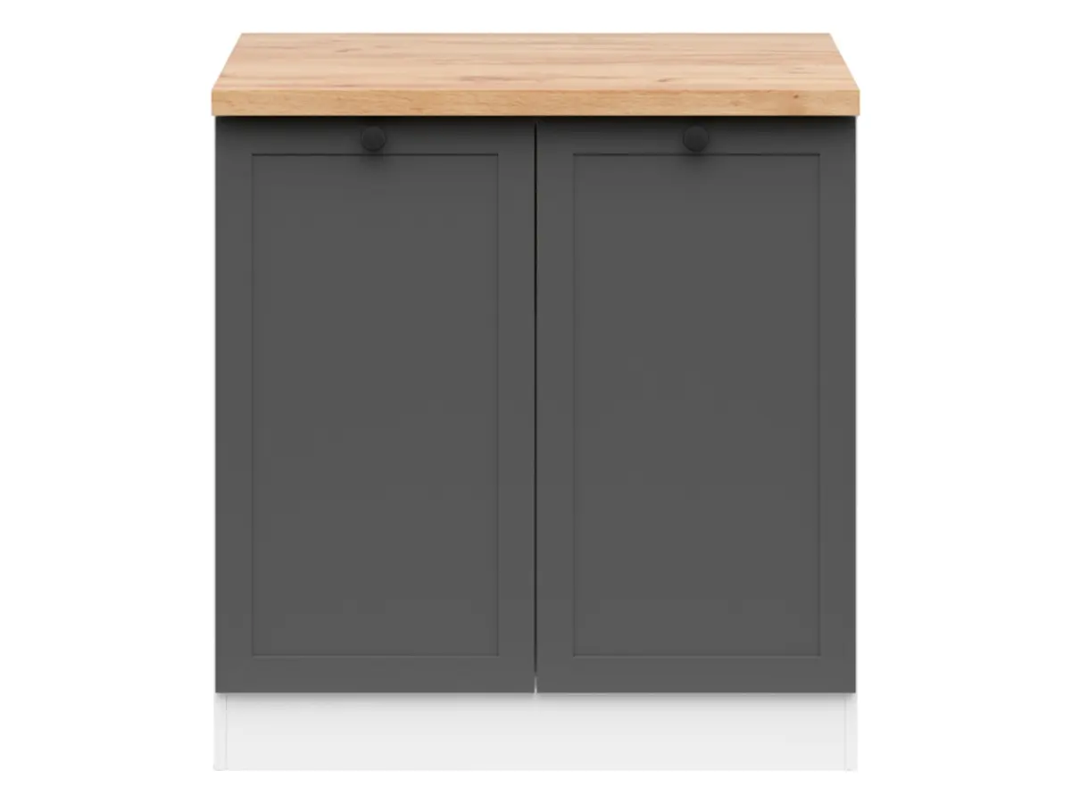 Armario de cocina bajo Junona Line 80 cm grafito con encimera