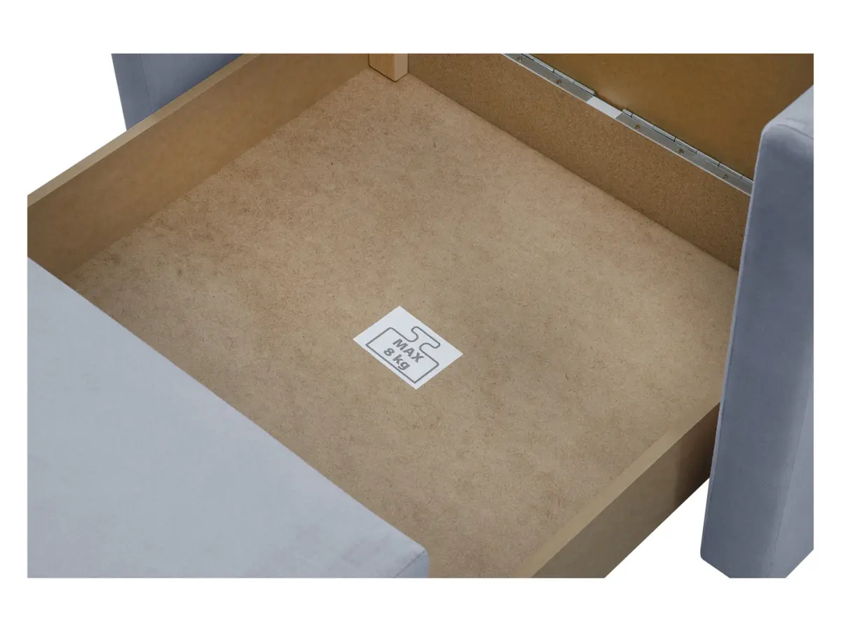 Sofá cama individual Bunio con arcón gris