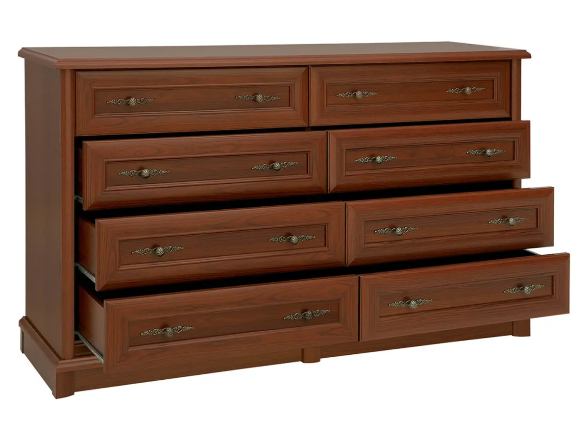 Komoda Kent 154 cm z 8 szufladami kasztan