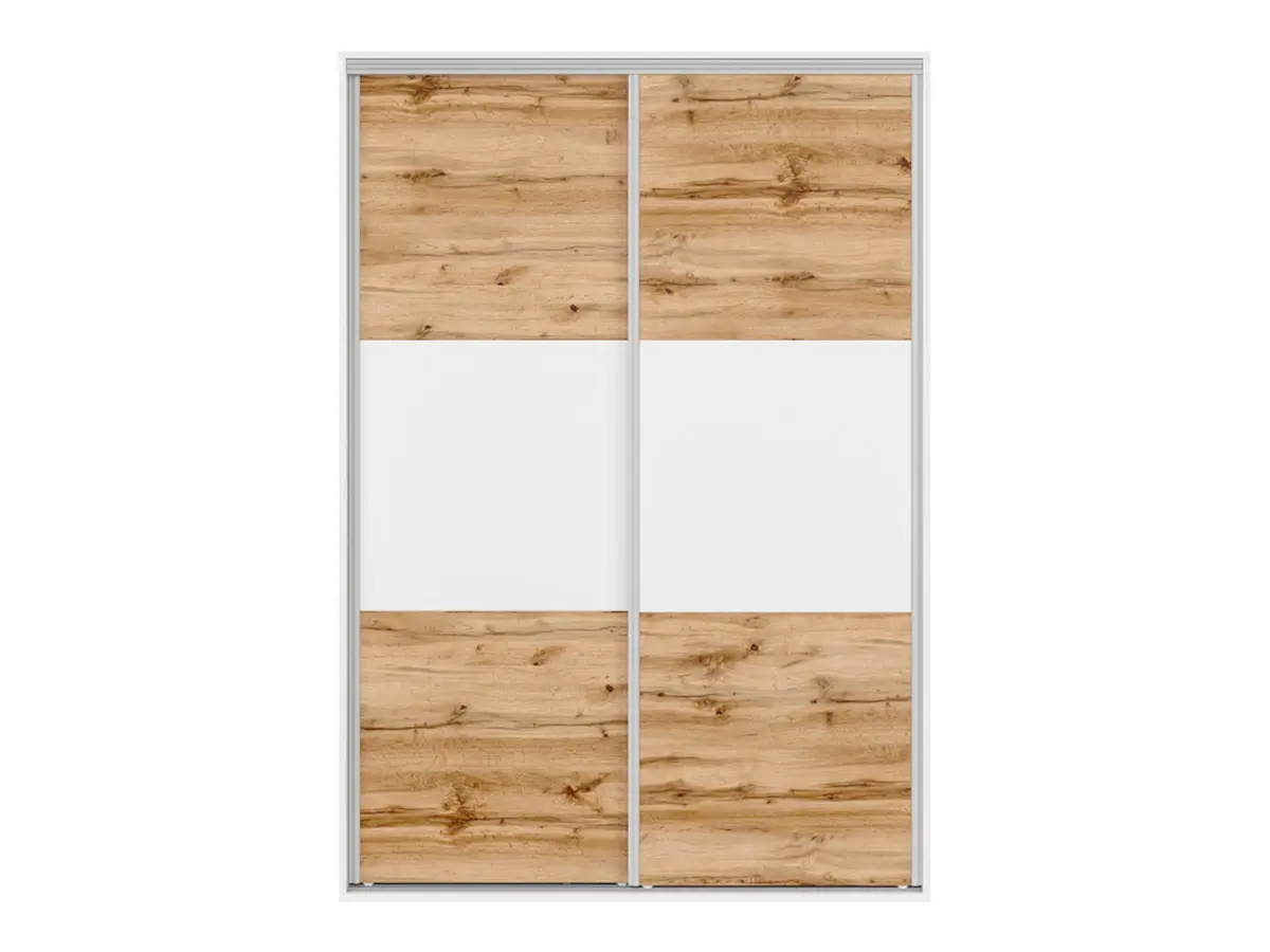 Armario de puertas correderas Flex 150 cm blanco/roble wotan