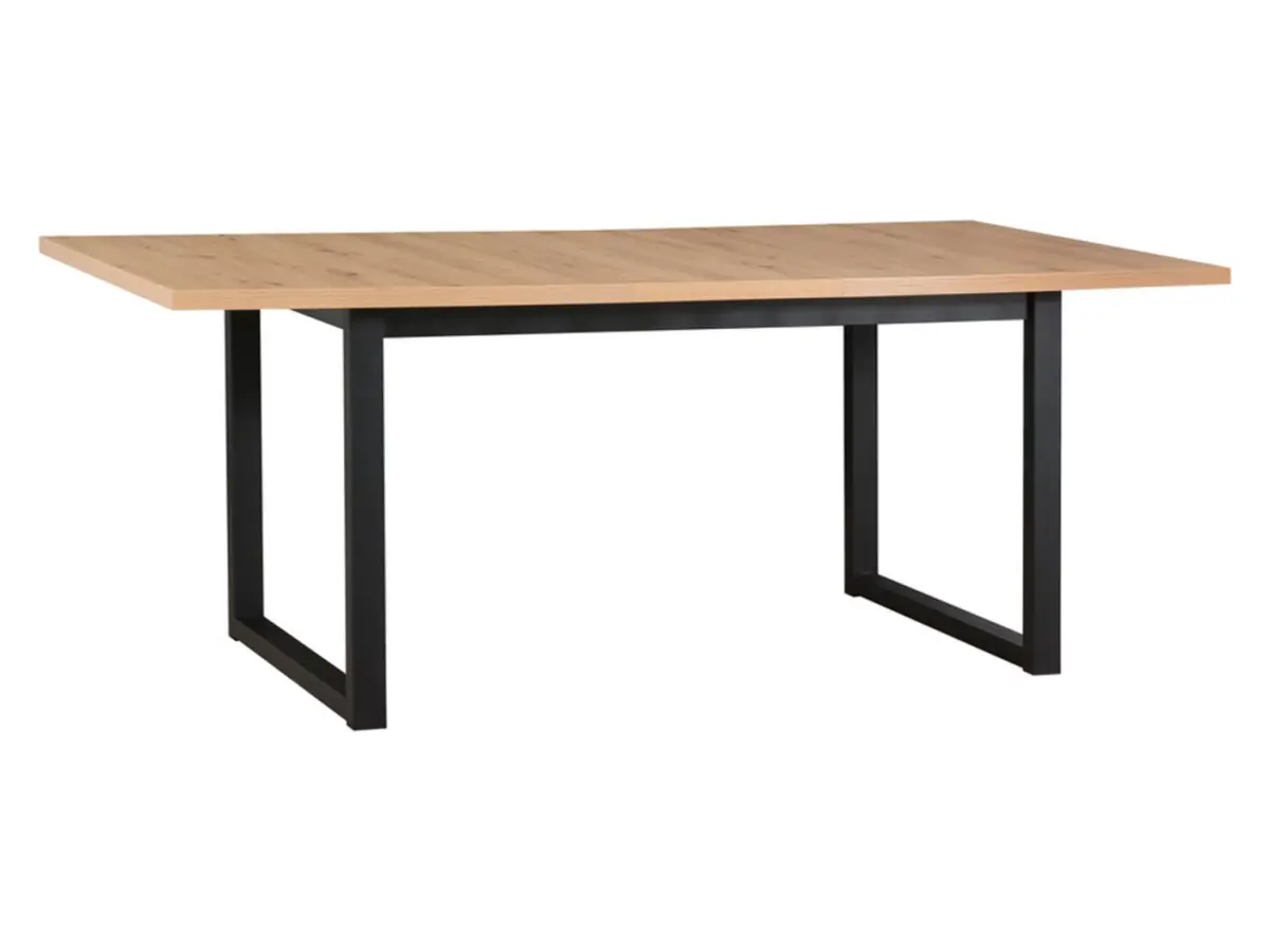 Mesa extensible rectangular Lankin 140-180/80 roble artisan/negro