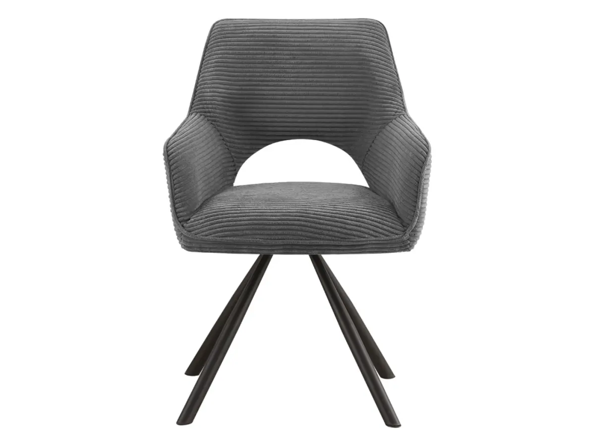 Silla tapizada Jason giratoria de pana gris