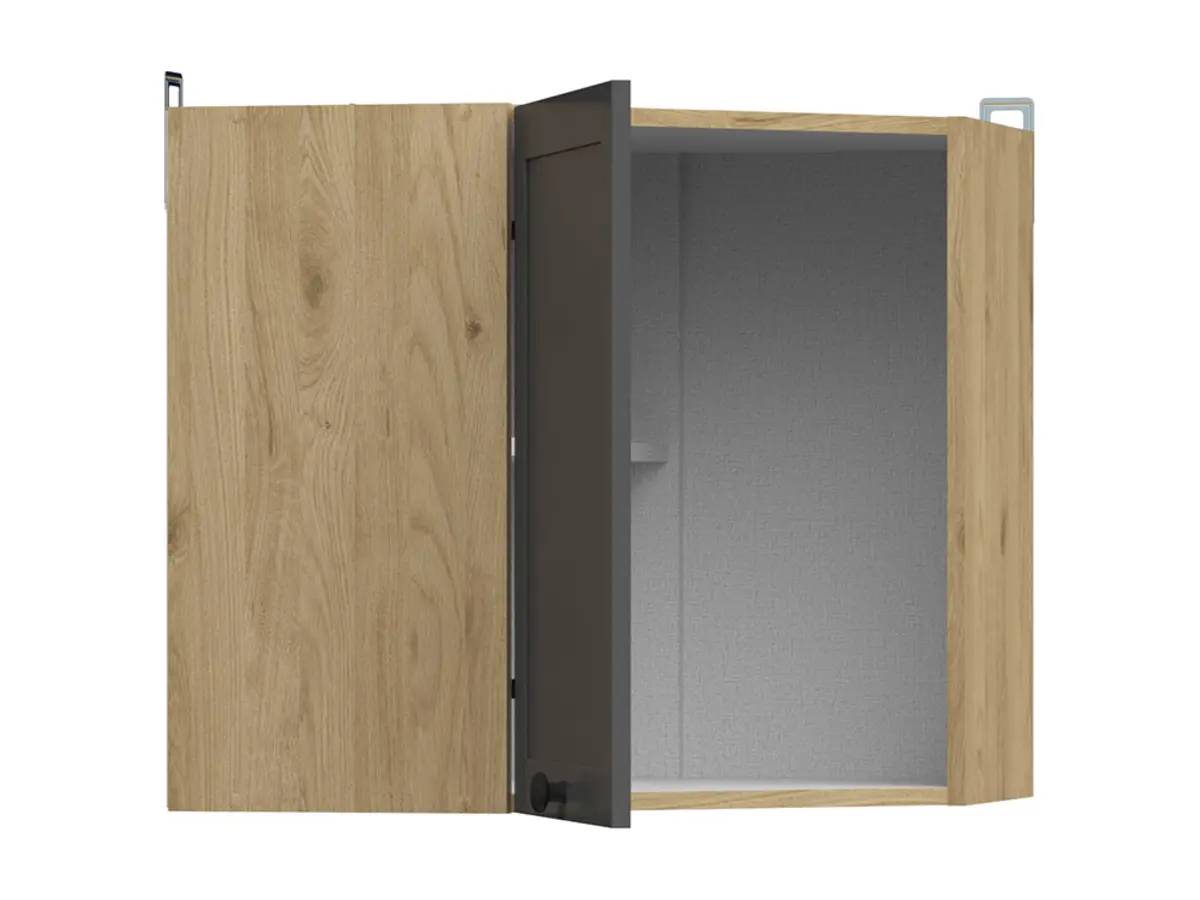 Armario de cocina superior Junona Line 60 cm rinconero izquierdo/derecho roble bernstein/grafito