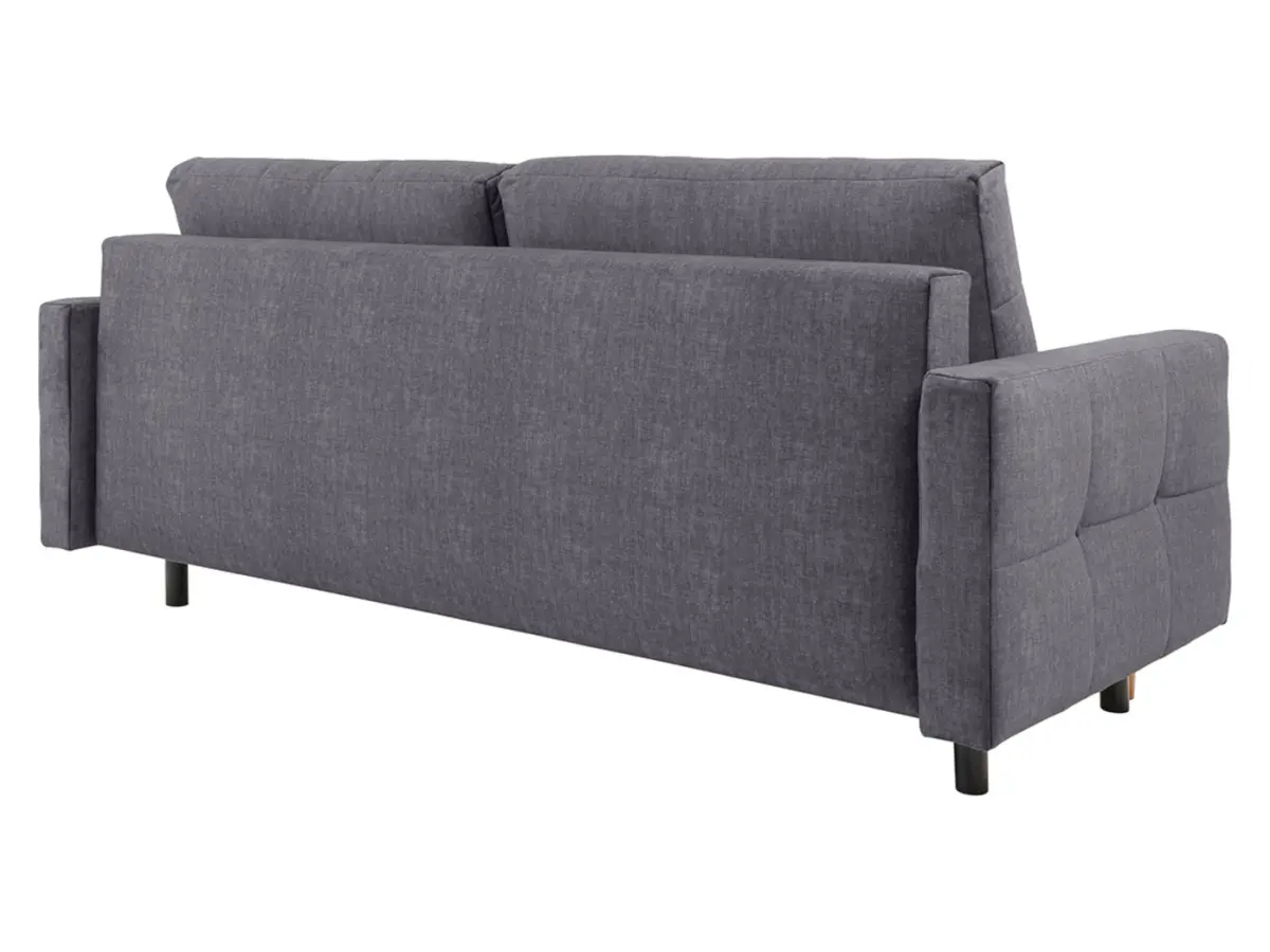 Sofá de tres plazas Torent convertible de terciopelo gris