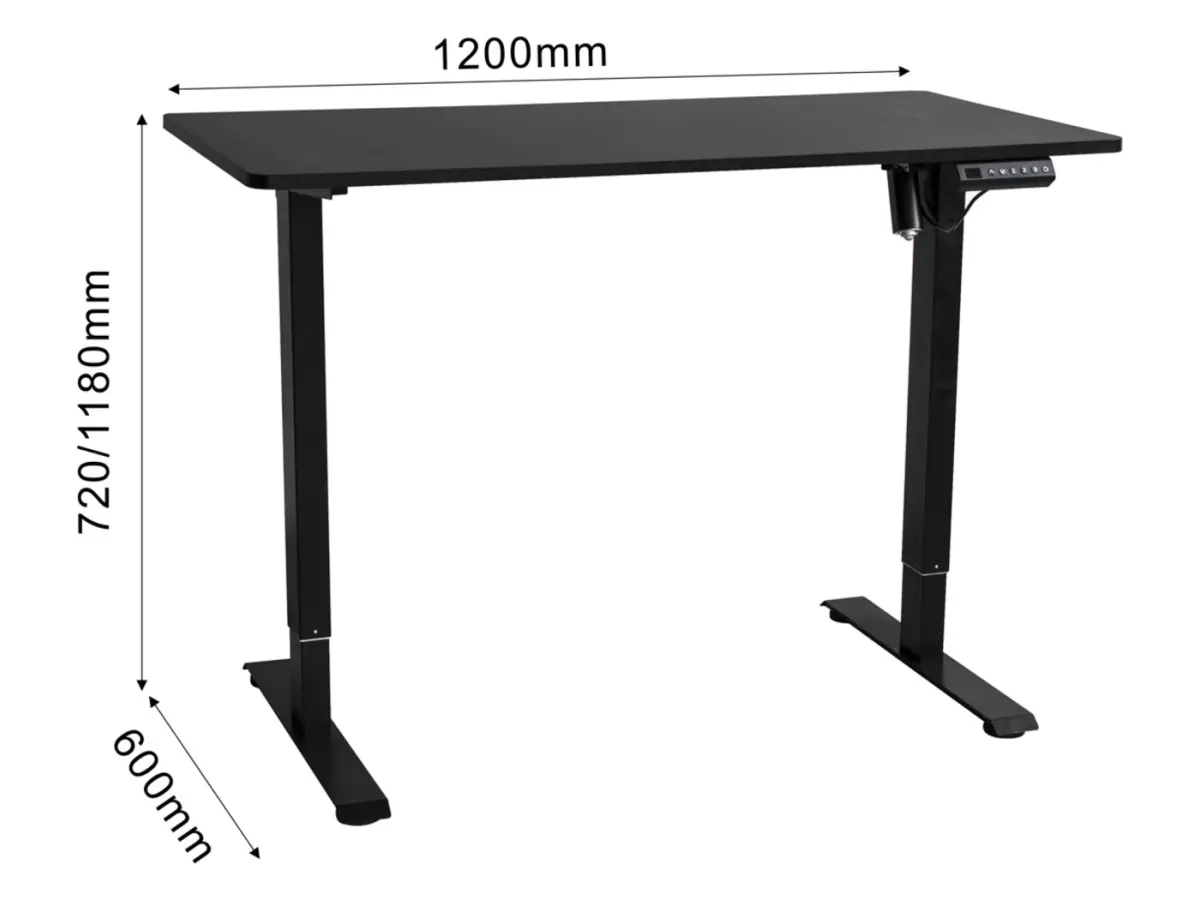 Escritorio gaming Emil 2 con regulación eléctrica 120 cm negro