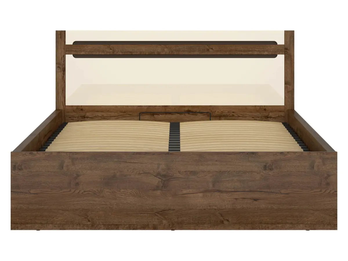 Cama Ruso 160x200 con contenedor y somier roble april