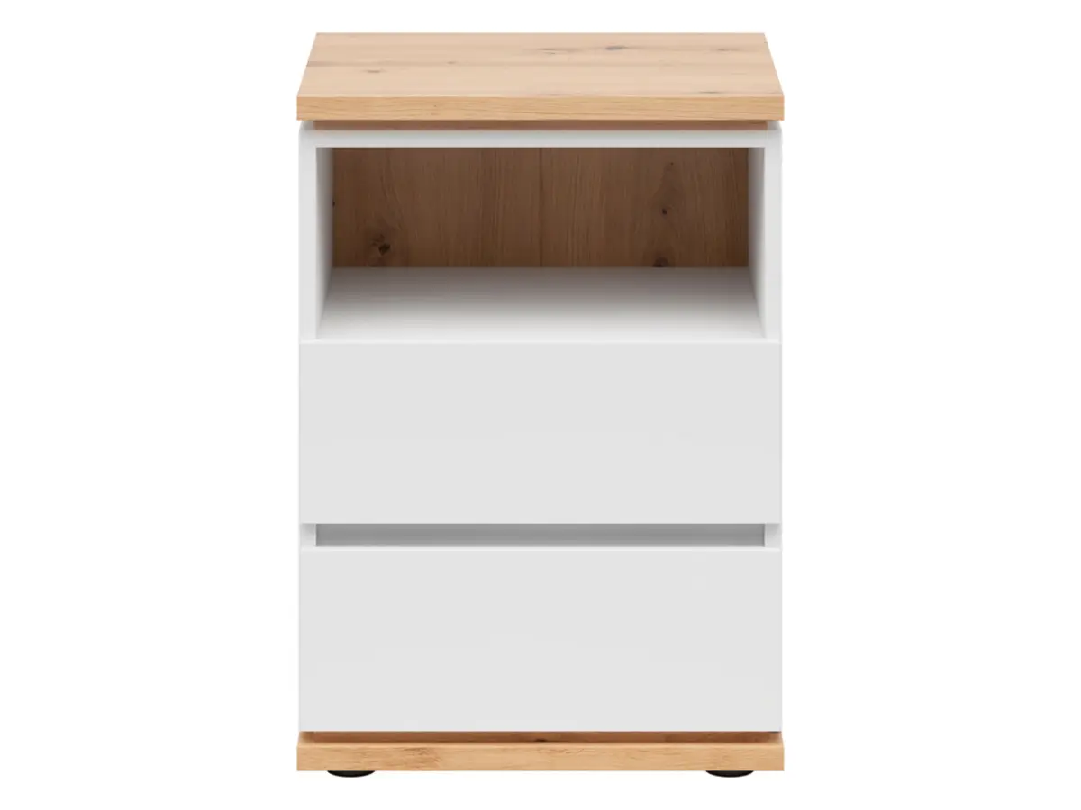 Mesita de noche Yamael 45 cm con cajones blanca