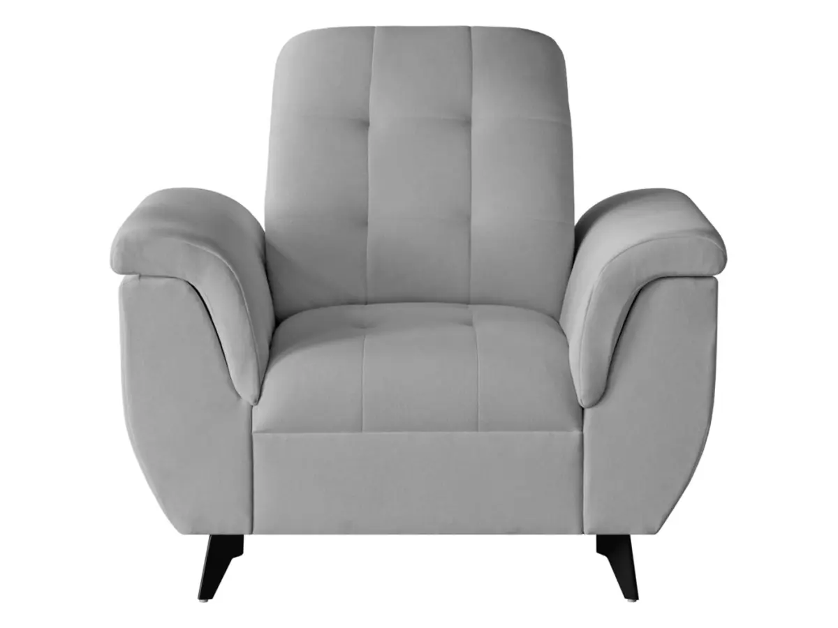 Sillón Doria de terciopelo gris claro