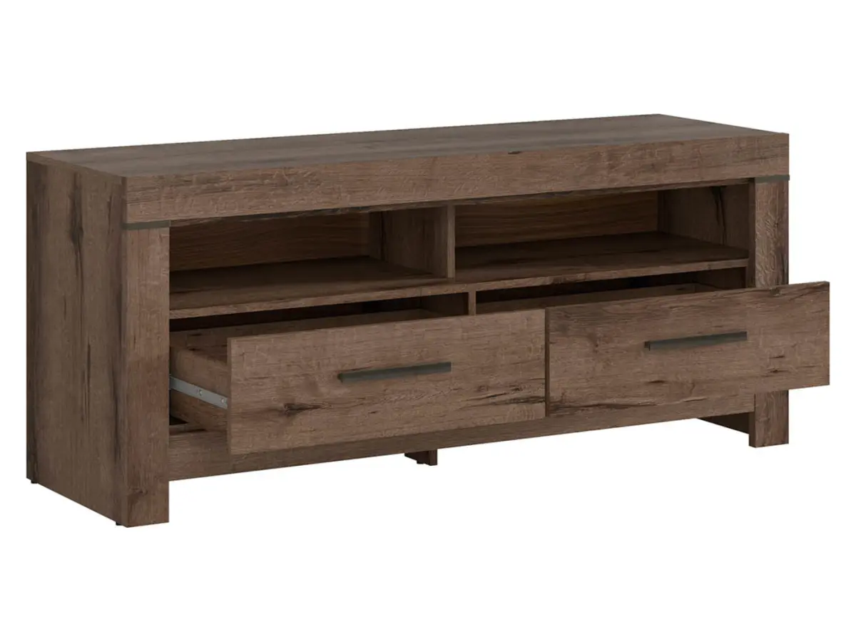 Mueble RTV Balin 140 cm con 2 cajones y un estante roble monastery