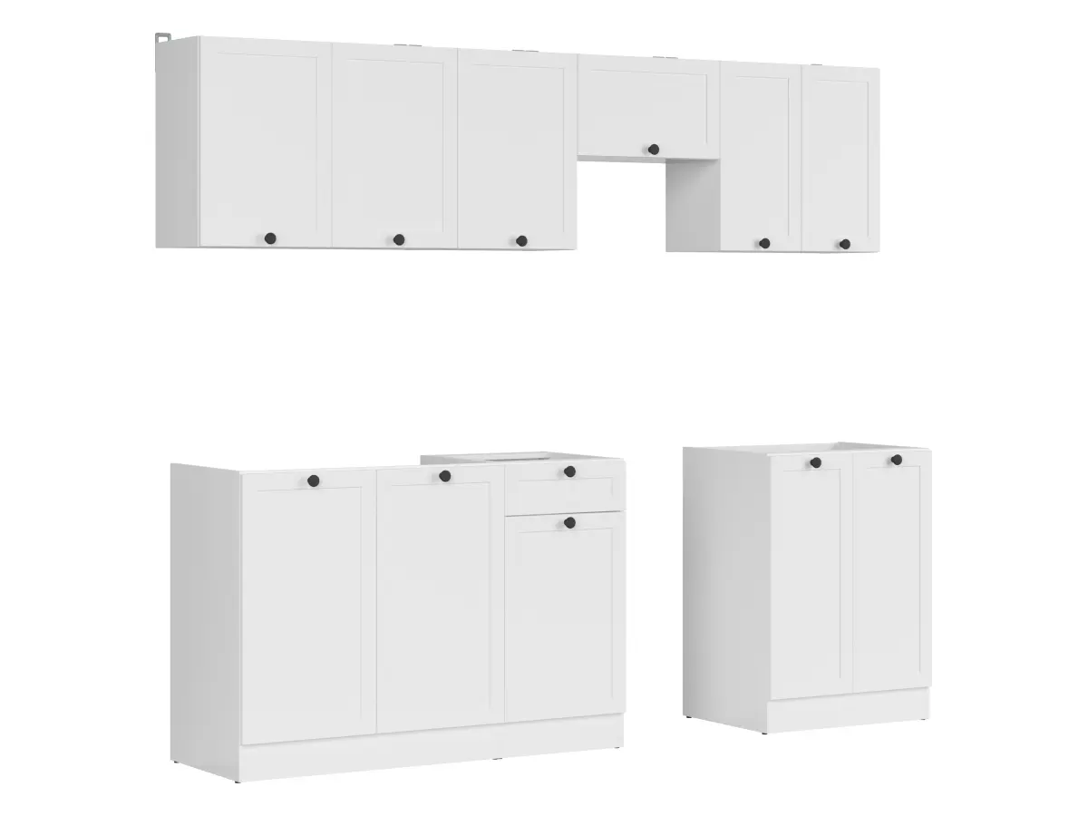 Conjunto de cocina Junona Line 230 cm blanco sin encimera