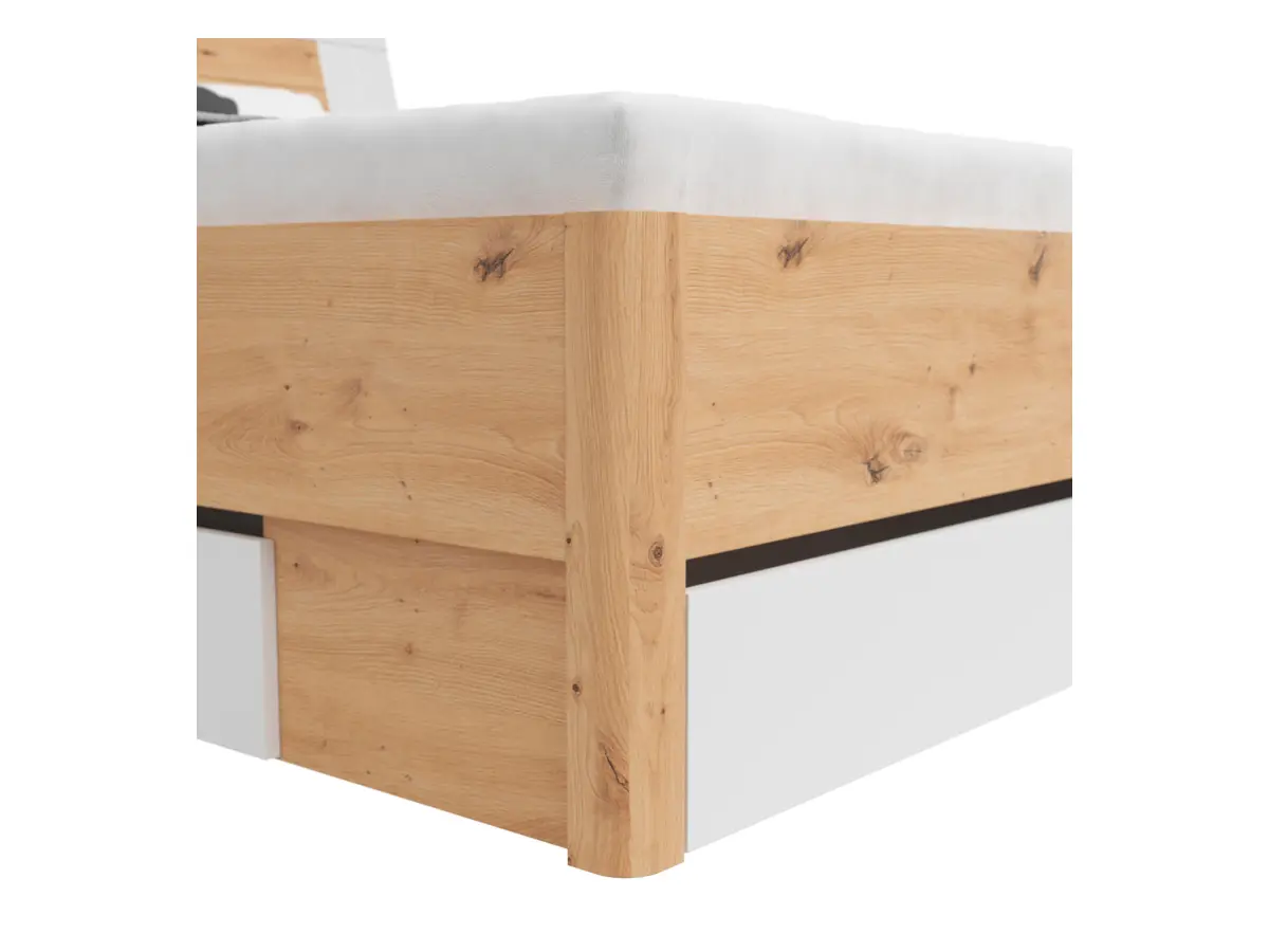 Cama Saturn 180x200 con 3 cajones roble artisan/blanco