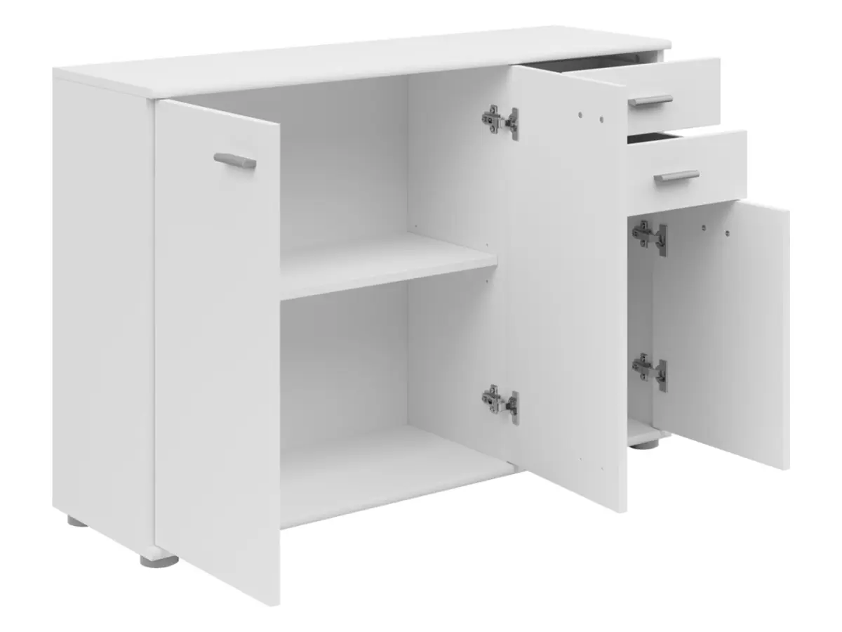 Cómoda Noeda 106 cm con 3 puertas y 2 cajones blanca