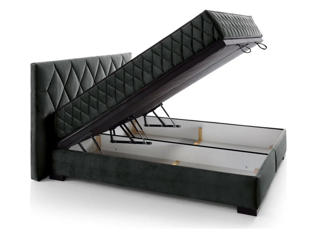 Cama continental Reve 160x200 con arcón negra