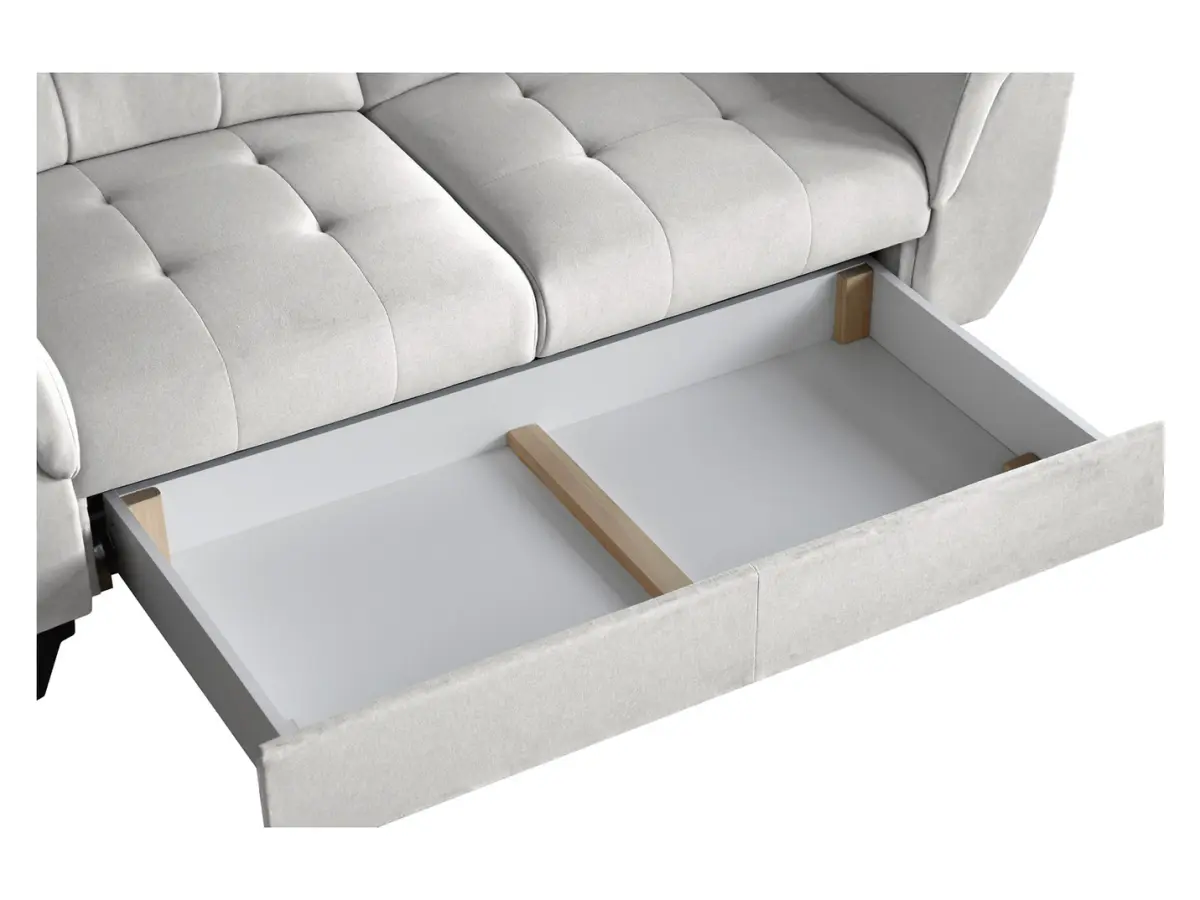 Two-seater sofa Doria with storage velvet cream