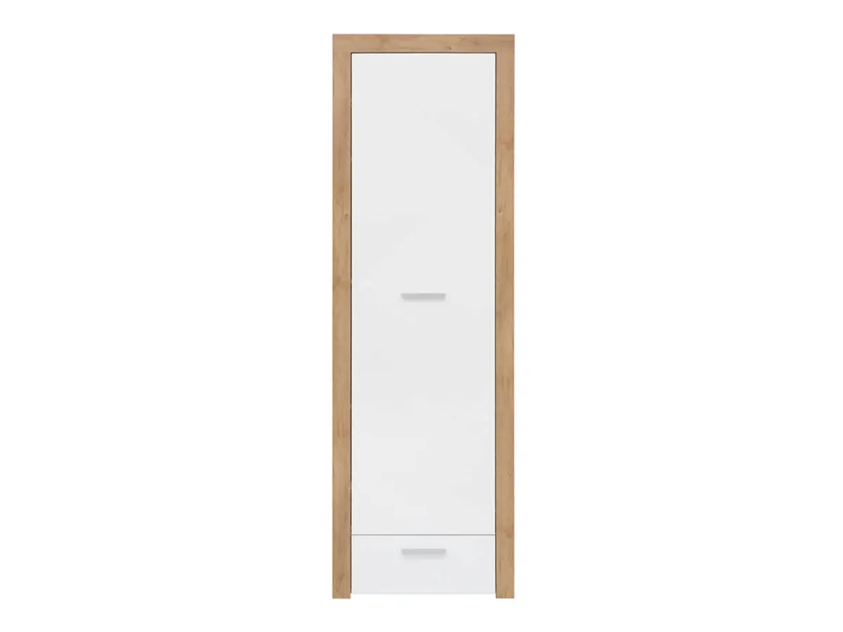 Estantería Balder 62 cm con puertas y cajón roble riviera/blanco brillo