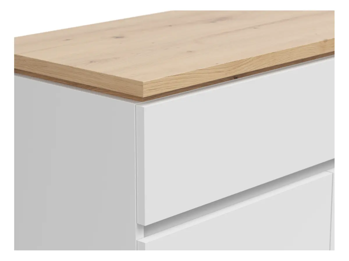Cómoda Yamael 135 cm con 3 puertas y un cajón roble artisan/blanco