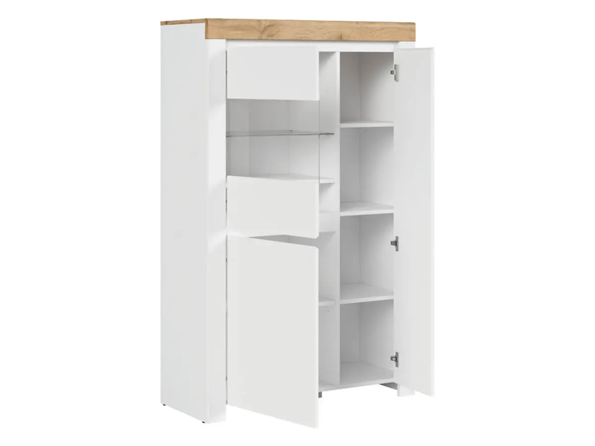 Vitrina Holten 98 cm con 3 puertas blanco brillo