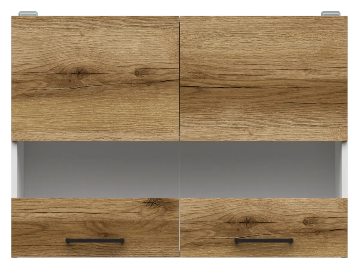 Armario de cocina superior Junona Line 80 cm de dos puertas con vitrina roble delano claro