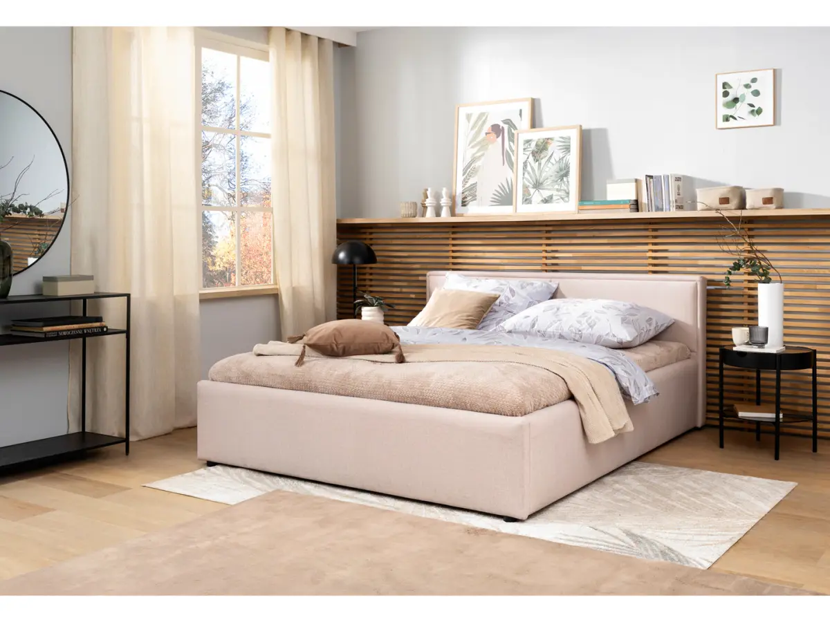 Cama tapizada Nedin 160x200 beige