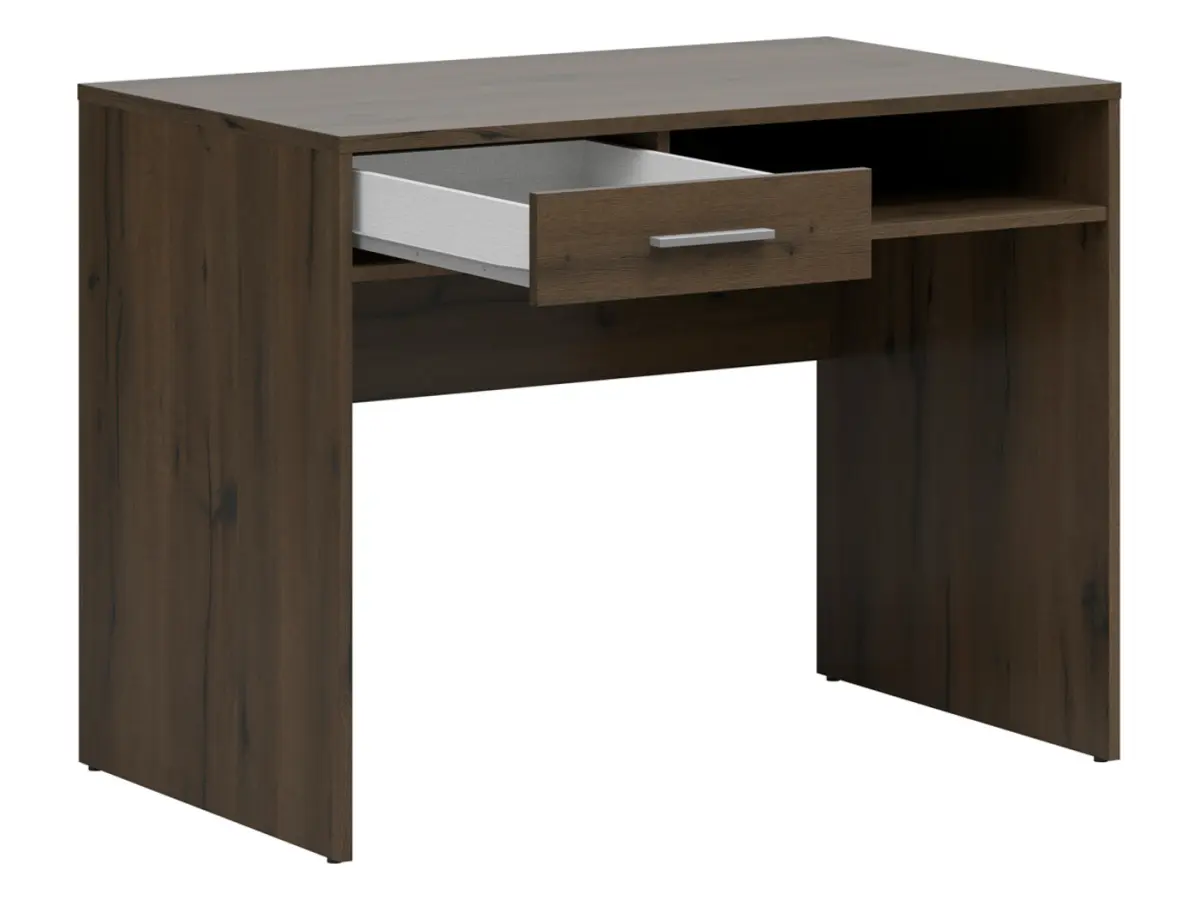 Escritorio Nepo Plus 100 cm con cajón y estante roble noble