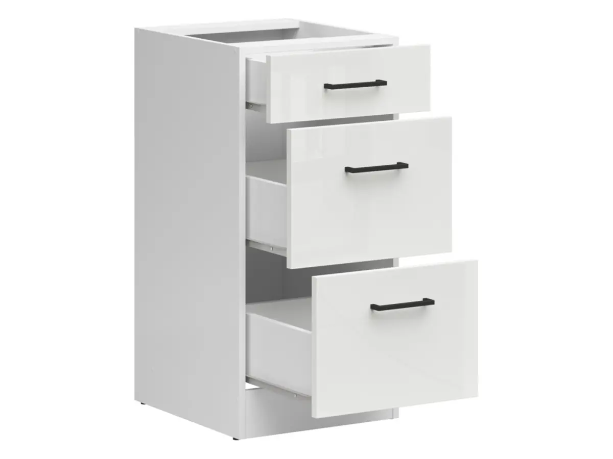 Mueble bajo de cocina Junona Line 40 cm con cajones brillo tiza