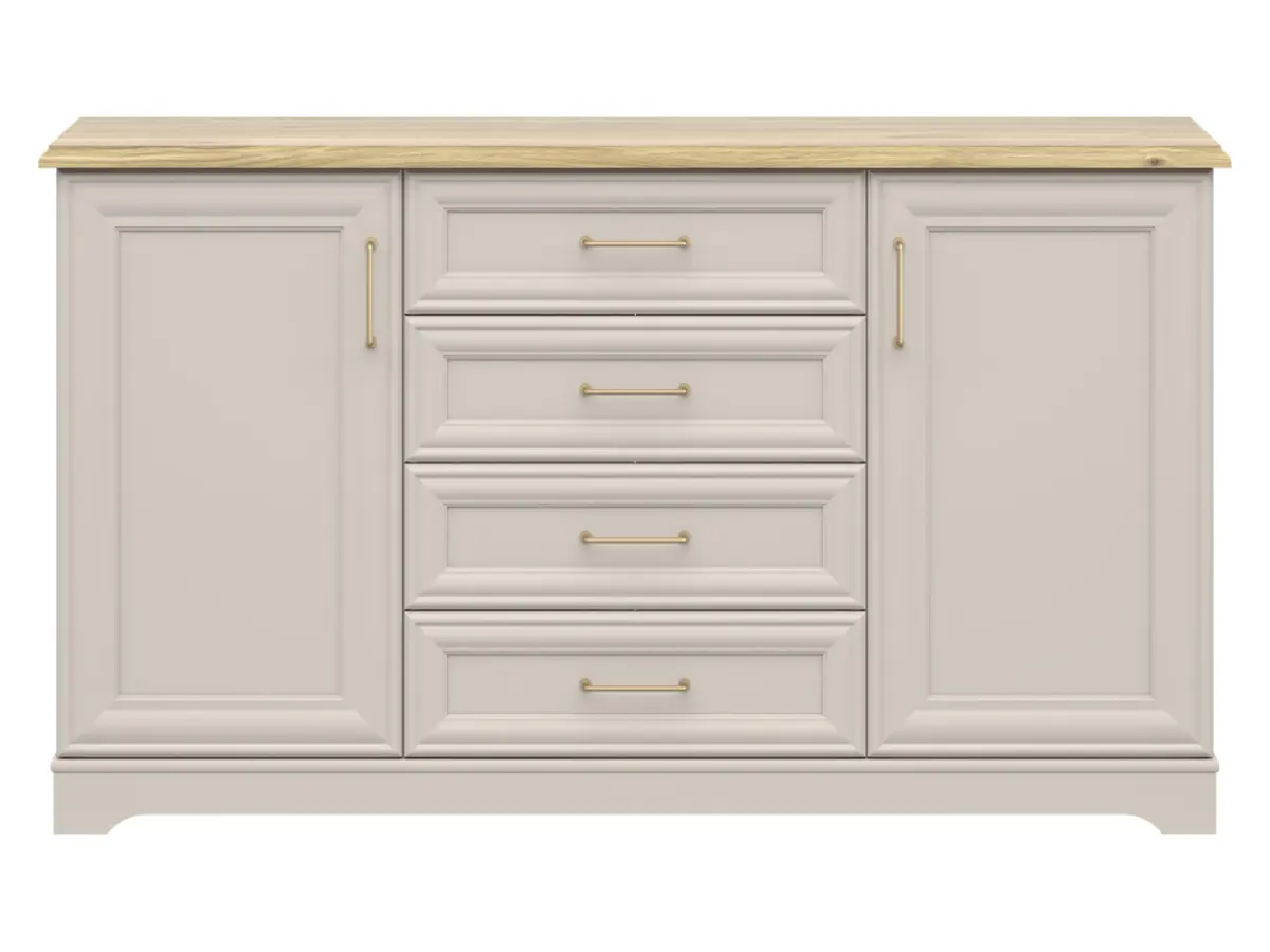 Комод Anga 154 см с 2 дверцами и 4 ящиками кашемир/дуб mauvella