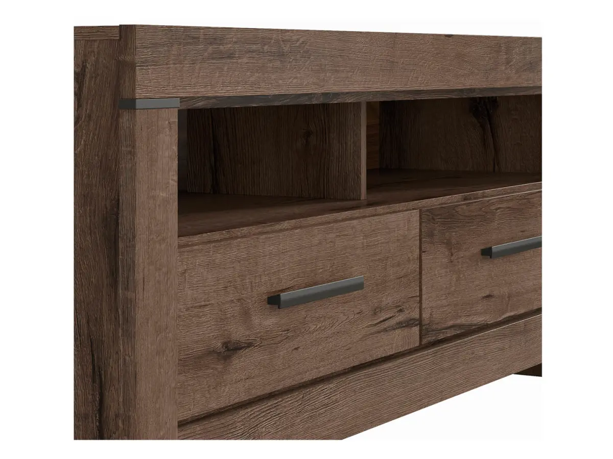 Mueble RTV Balin 140 cm con 2 cajones y un estante roble monastery