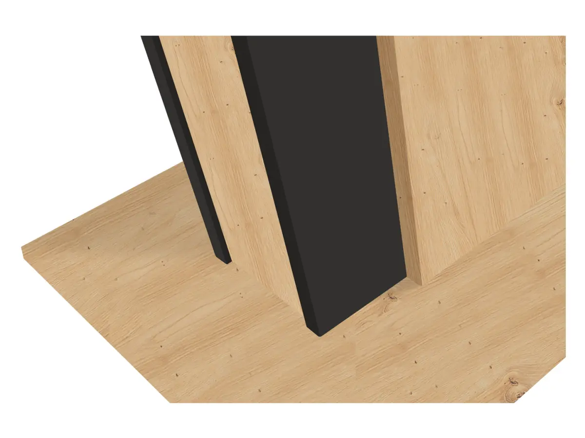 Mesa extensible Zalder 120/160x68 roble artisan/negro