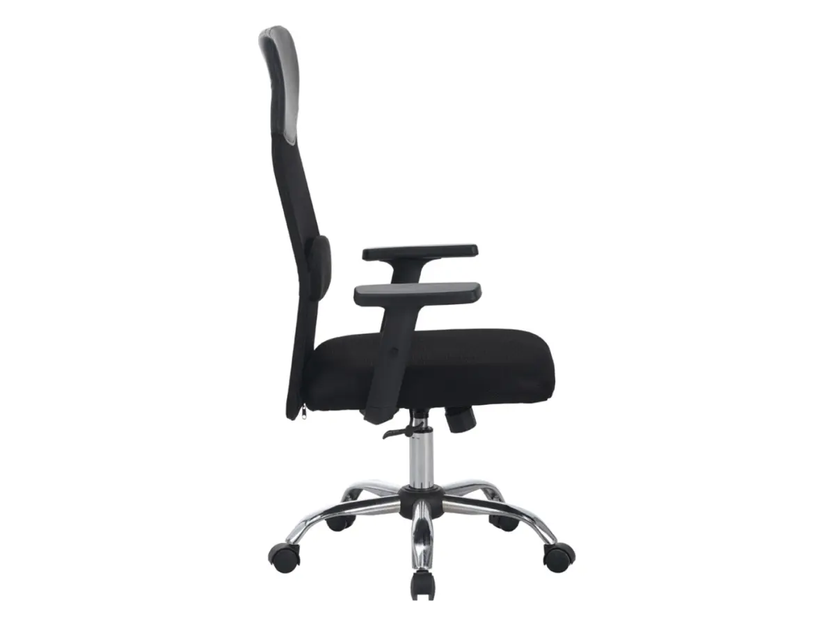 Silla giratoria Alex con reposabrazos ajustable negra